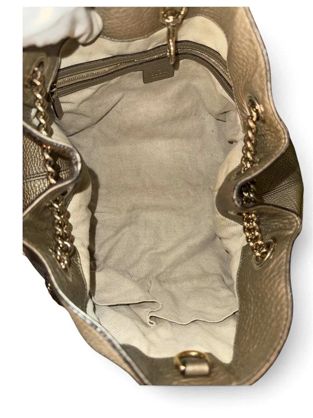 RARE METALLIC GOLD GUCCI SOHO CHAIN SHOULDER BAG